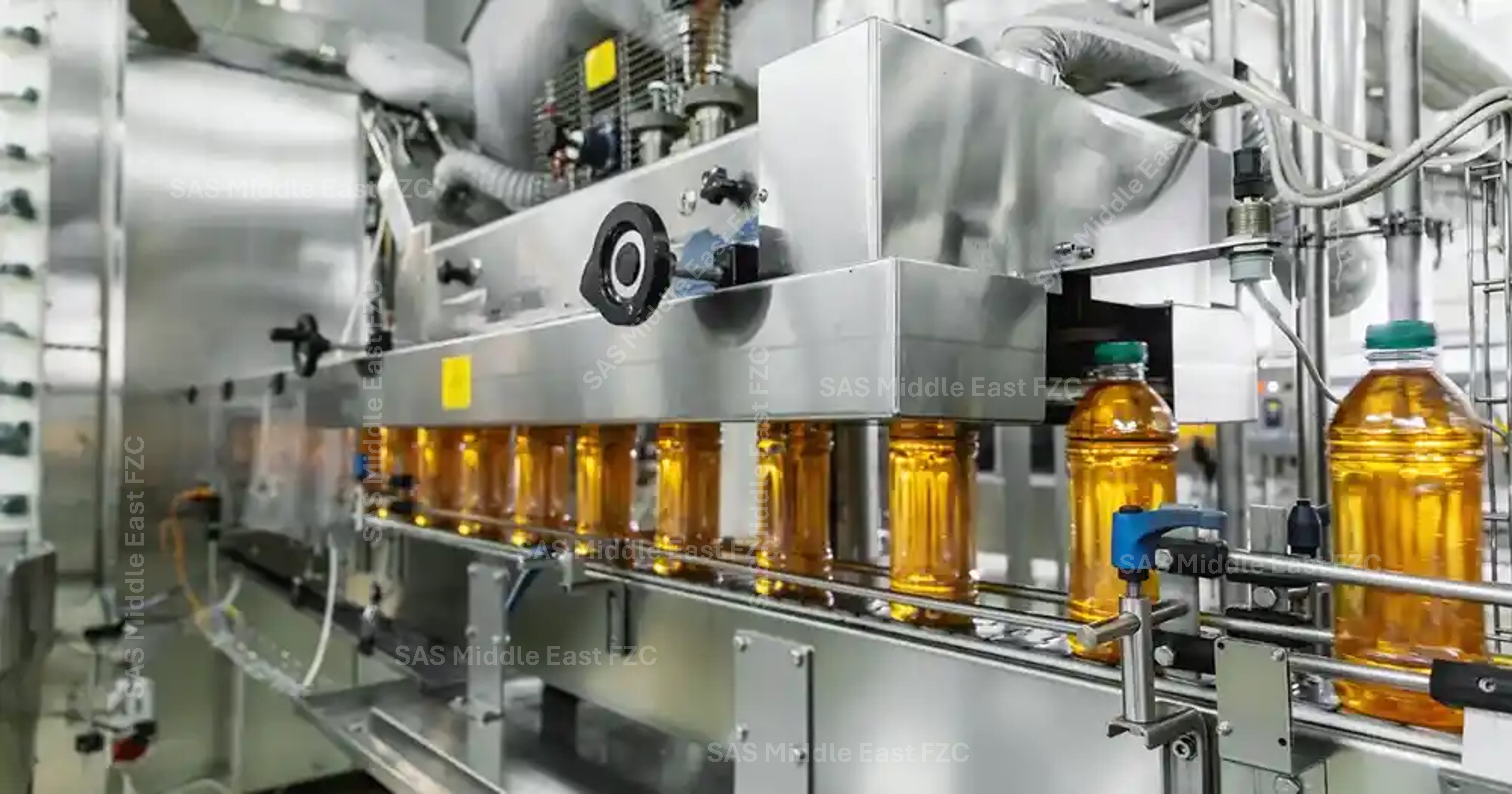 Automated liquid bottling line suitable for AI-driven fill and packaging analytics
