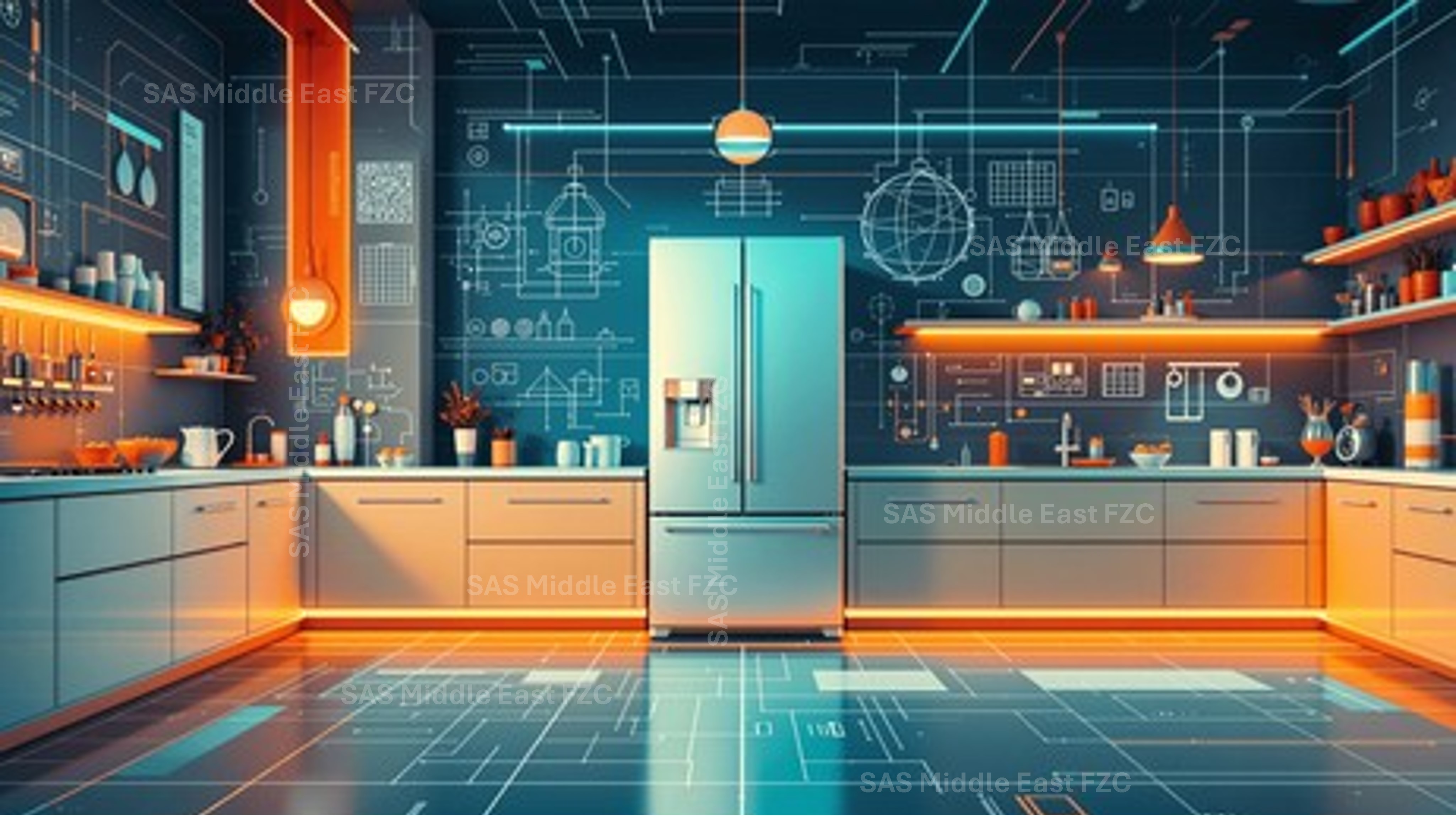 High-end smart kitchen with embedded interface concept