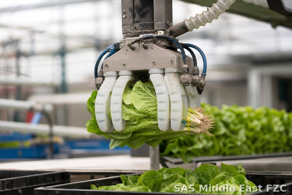 Compliant gripper EOAT handling produce bundles — representative agriculture application