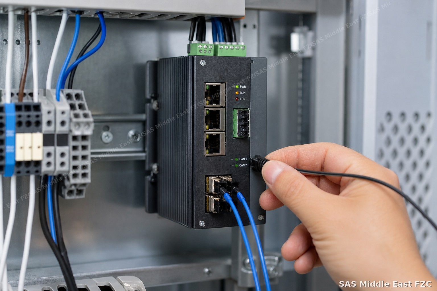 Industrial CAN gateway installed in control cabinet for OEM equipment