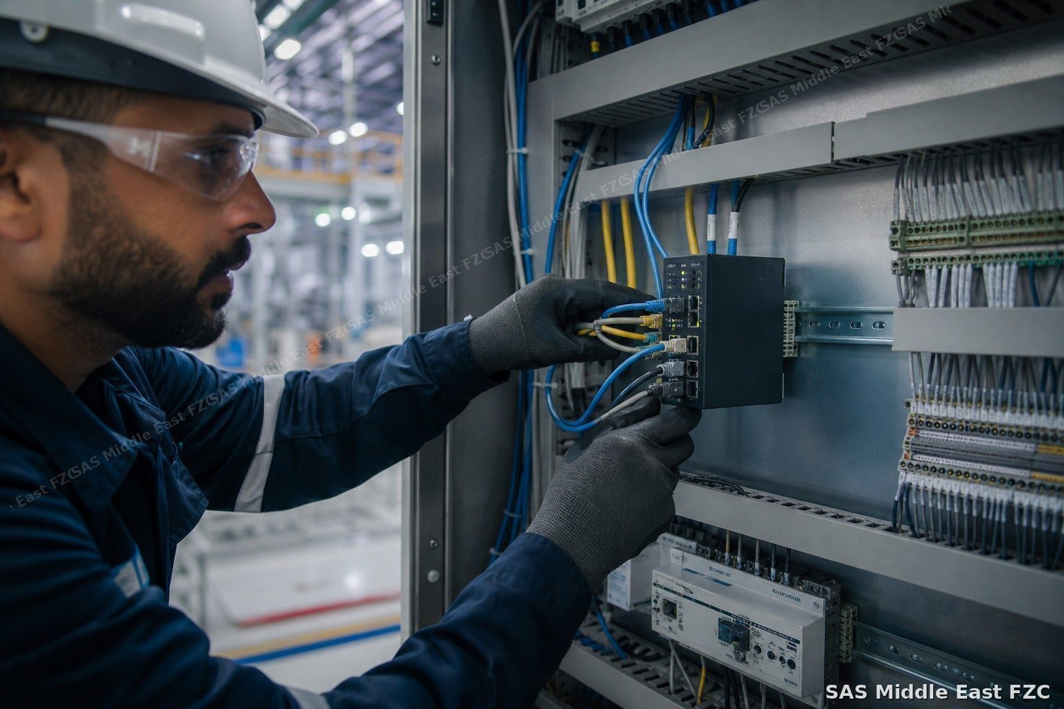 OPC UA and MQTT protocol bridge gateway commissioned in industrial control cabinet