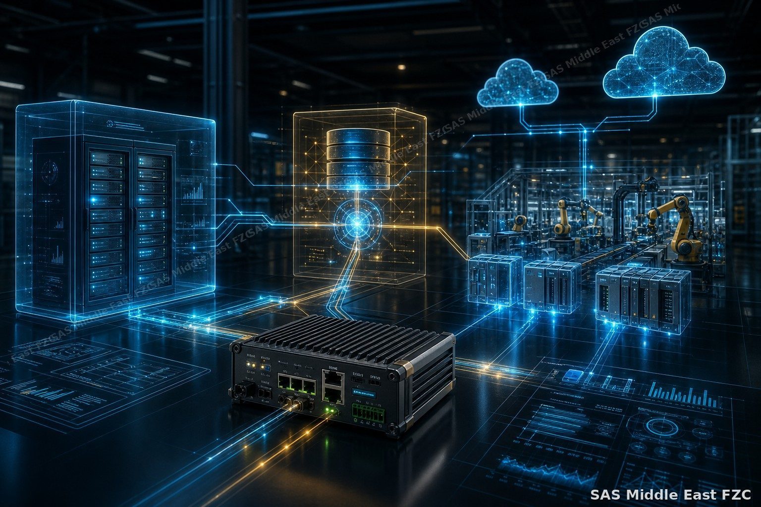 OPC UA and MQTT integration architecture — edge gateway bridging plant-floor PLCs to MQTT brokers and cloud dashboards