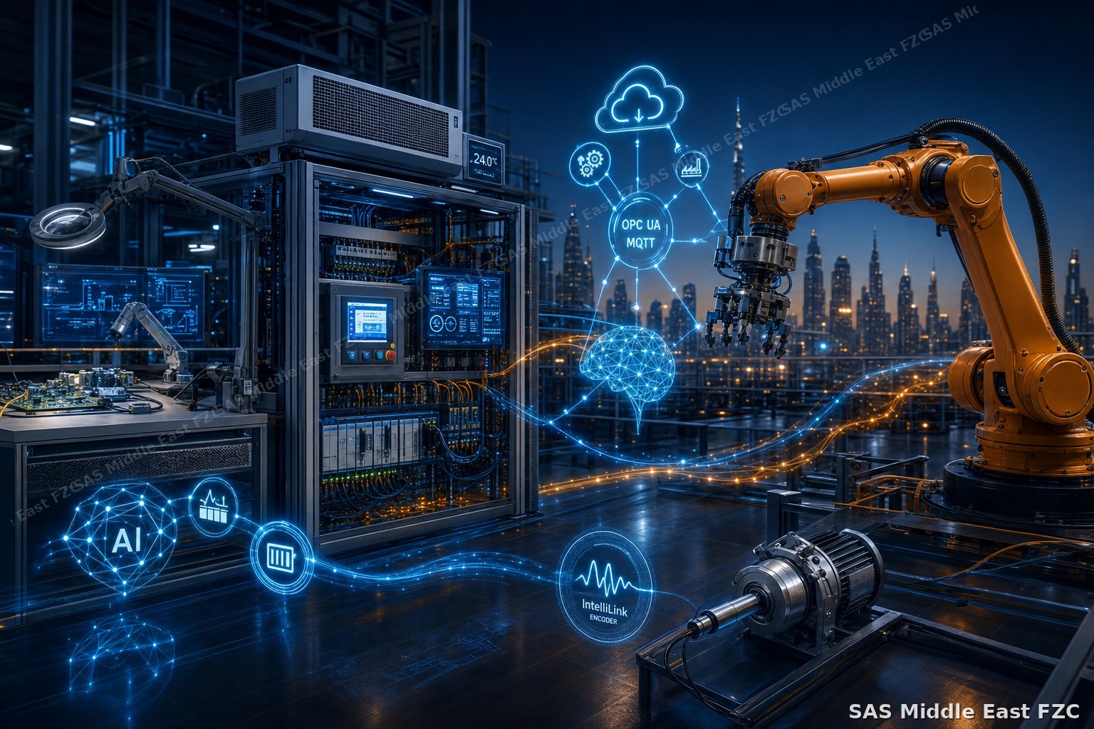 SAS engineering activities — automation, robotics, IoT, AI and IntelliLink products