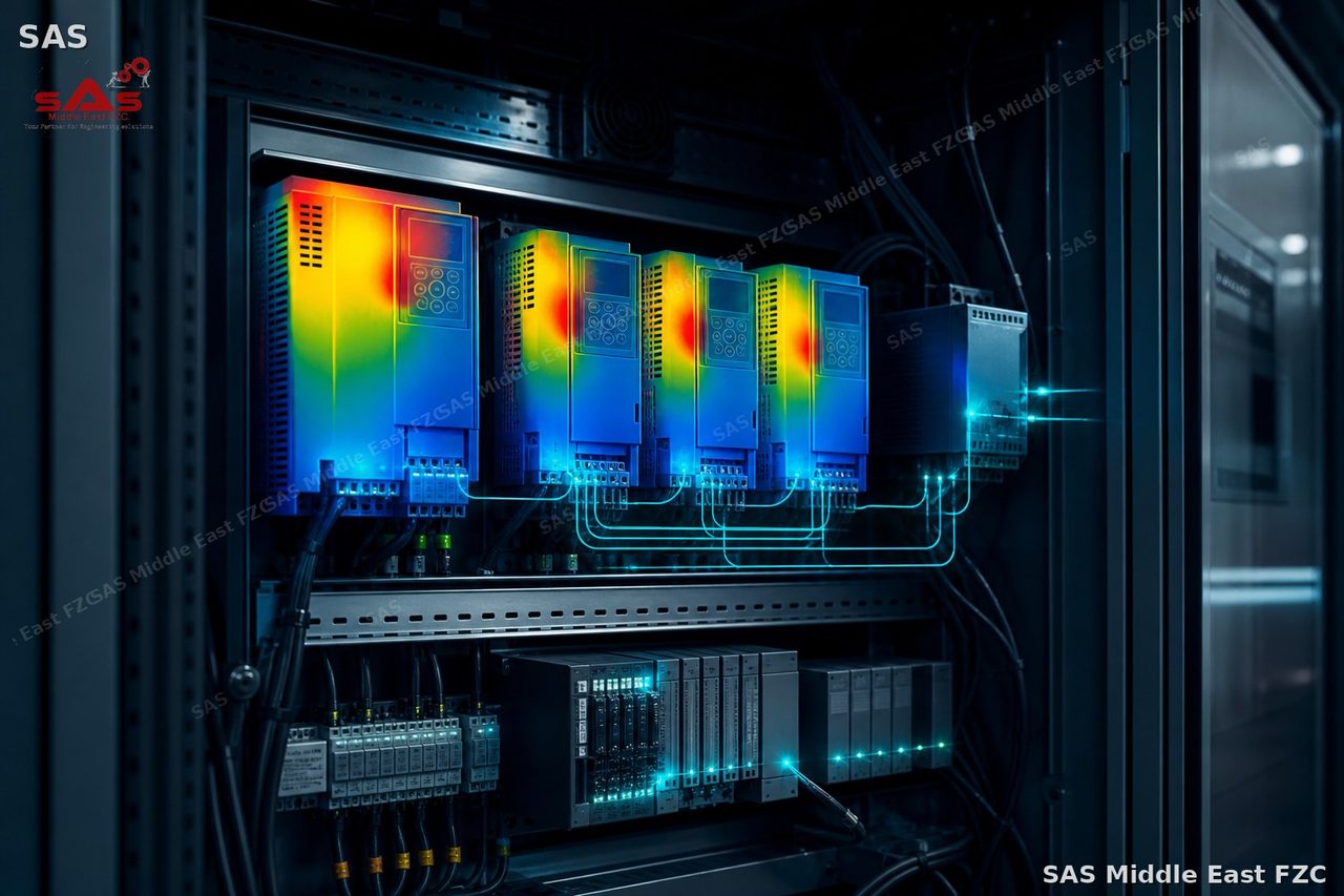Control cabinet thermal overlay for heat-load sizing — panel heat budget
